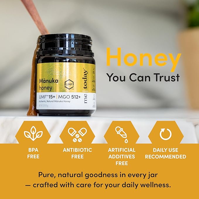 Me Today Manuka Honey, UMF 15+/MGO 512+ from New Zealand Authentic, Raw & Unpasteurized Honey | Raw