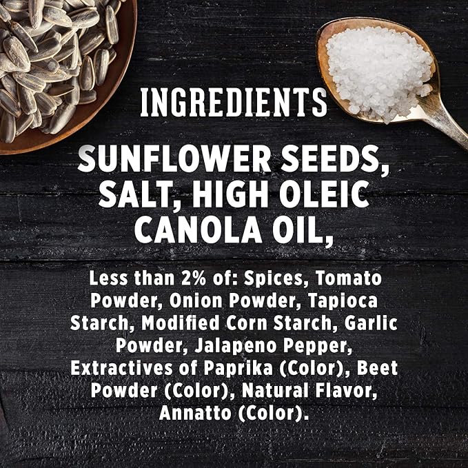 DAVID SEEDS Roasted and Salted Jalapeño Hot Salsa Jumbo Sunflower Seeds, Keto Friendly, 5.25 oz, 12