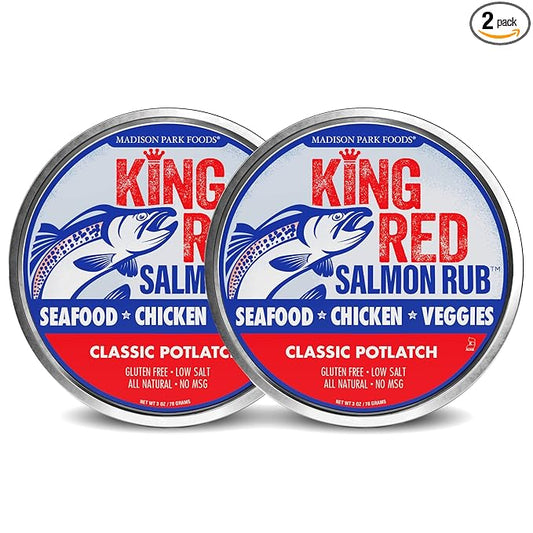 2-King Red Salmon Rub-Classic Potlatch Seasoning Dry Spice Blend-Fish Seafood-All Natural, Gluten