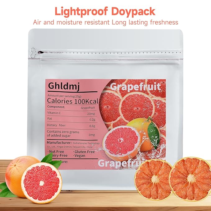 Dried Grapefruit Slices, 8.82oz/250g,Dehydrated fruit for Cocktails garnish, 100% Natural Fruit No