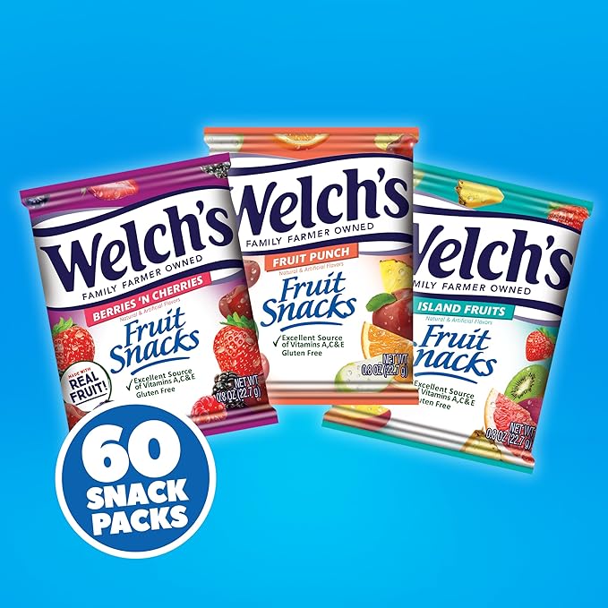 Welch's Fruit Snacks, Fruit Punch & Island Fruits & Berries 'N Cherries Snack Box, Gluten Free