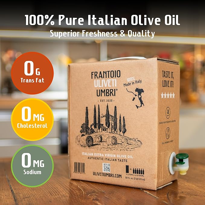 Frantoio Uliveti Umbri Bag in Box Olive Oil | Authentic Italian Extra Virgin Olive Oil | Perfect