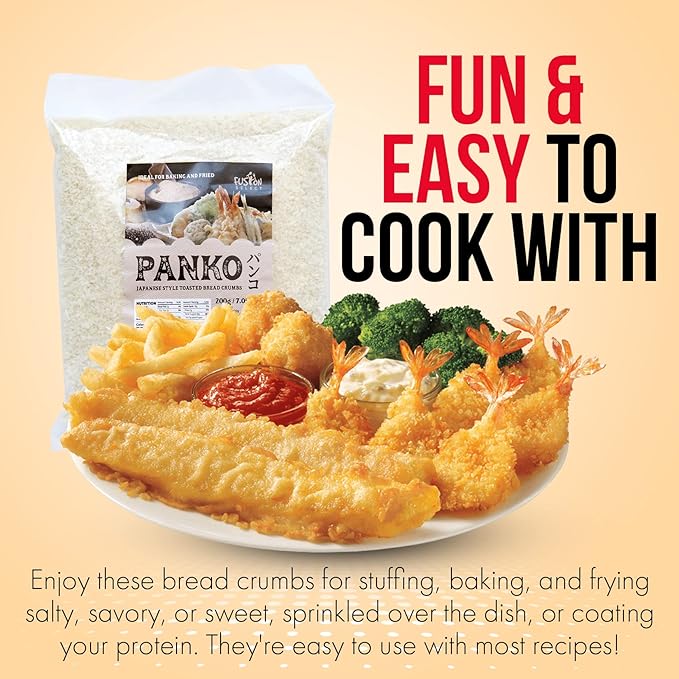 Fusion Select 3 Packs Panko Bread Crumbs - Japanese-Style Toasted Vegan Panko Breadcrumbs for
