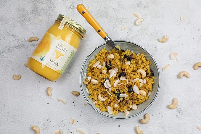 Spring Sunrise Grass Fed Organic Ghee - USDA Certified Clarified Butter - Keto & Paleo Friendly