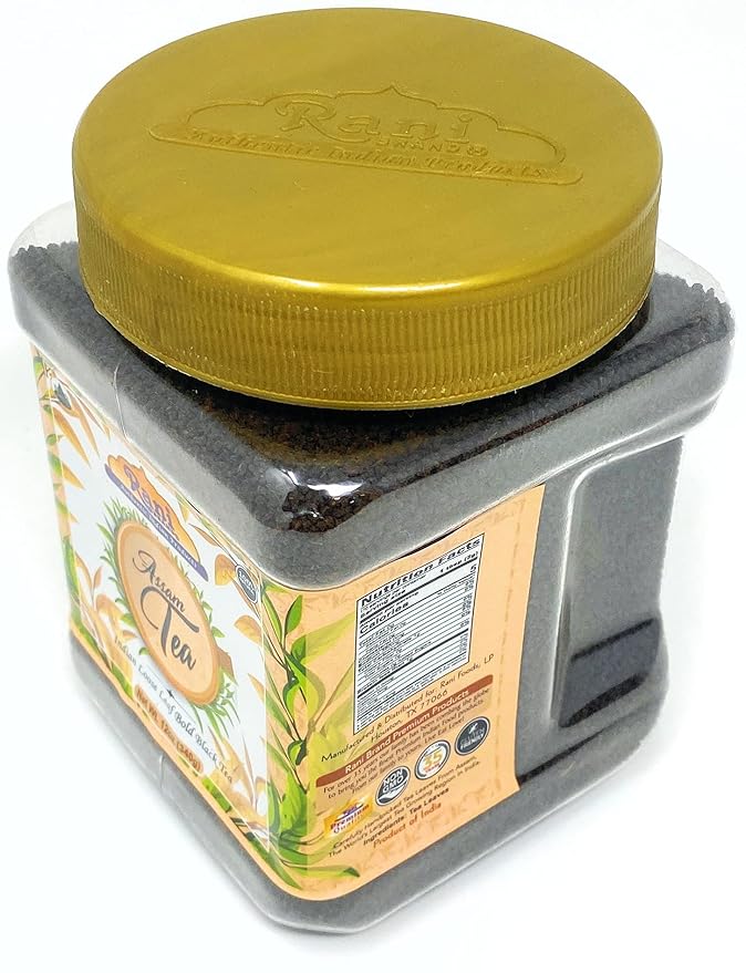 Rani Assam Tea (Indian Loose Leaf Bold Black Tea) 12oz (340g) PET Jar ~ All Natural | Vegan |