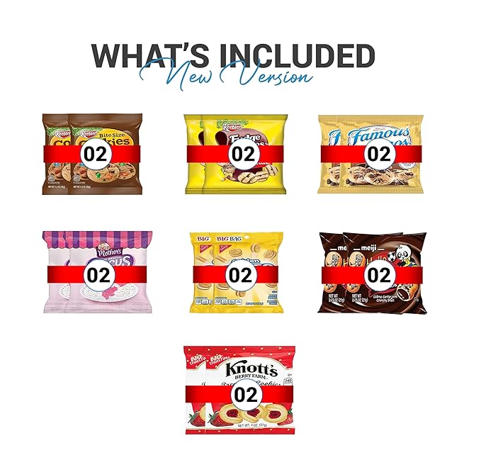 Cookies Variety Pack - Individually Wrapped Assortment, Sampler Bulk Care Package - Cookie Bundle