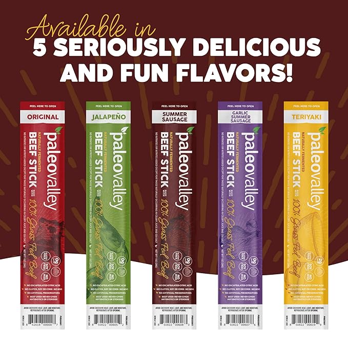 Paleovalley 100% Grass Fed Summer Sausage Beef Sticks