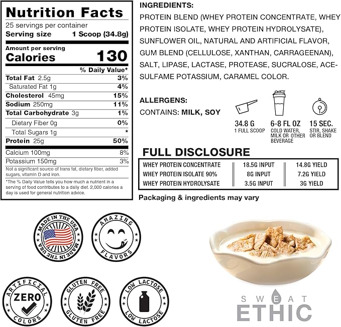 Whey'd Protein Powder, 25 G Whey Protein Blend with Concentrate, Isolate & Hydrolysate, Low Lactose