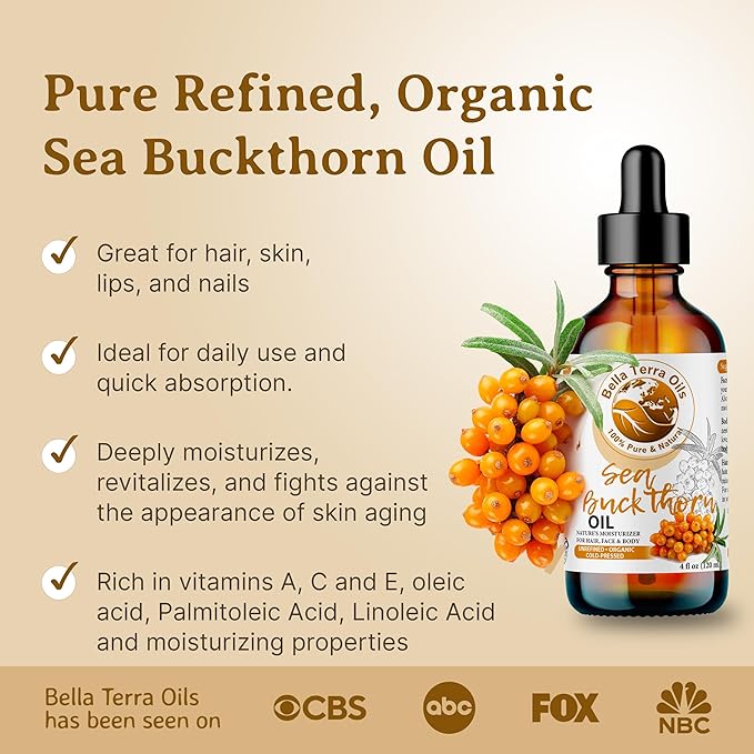 Bella Terra Oils Pure Sea Buckthorn Oil ??1gallon, Enhances Hair and Skin Appearance, Rich in