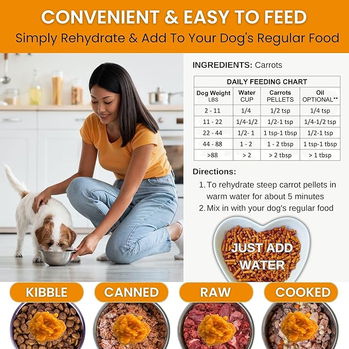 Olewo Original Carrots for Dogs ??Fiber for Perfect Poop, Dog Food Toppers for Picky Eaters