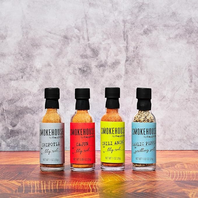 Smokehouse by Thoughtfully, Smokehouse Barbecue Rubs Gift Set, Flavors Include Cajun, Caribbean