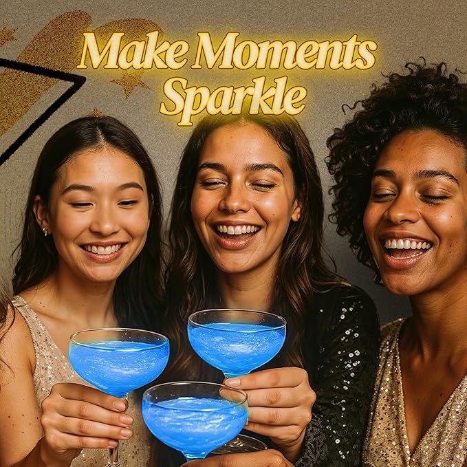 BeePoint Blue Edible Glitter for Drinks 15g - Food Grade, Vibrant Color Shimmer Powdered Dust for