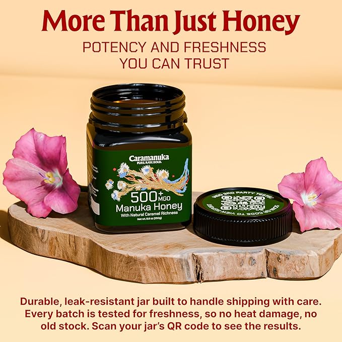 Caramanuka Manuka Honey MGO 500 – 100% Raw & Unfiltered Australian Honey, Independently Lab-Tested
