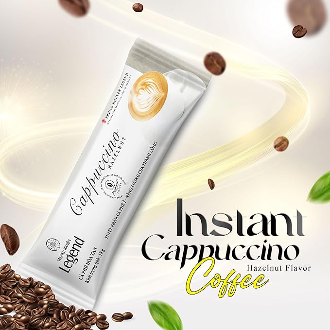 TRUNG NGUYEN LEGEND Cappuccino Mocha Instant Coffee Single Served Stick for Energy Boost (8oz - Box