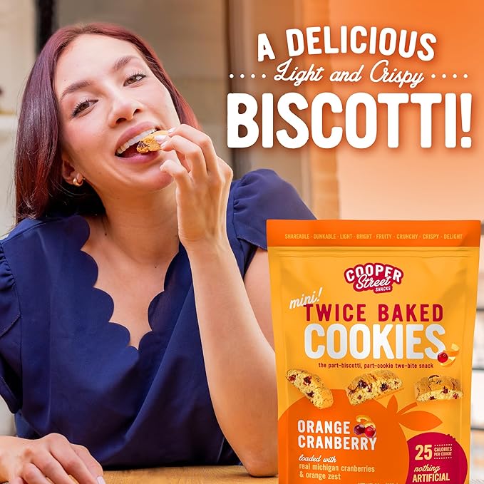 Cooper Street Twice Baked Mini Biscotti Italian Style Cookies - 5 Pound of Orange Cranberry Gourmet