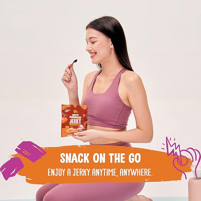 The Daily Good Mushroom Jerky - 3-Pack Snacks, Yummy High-Fiber Mushroom Snack, Meatless &