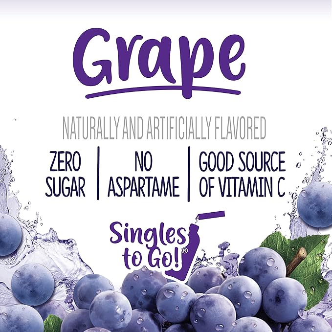 Welch's Singles To Go Water Drink Mix - Grape Powder Stick Packets (12 Boxes with 6 Packets Each