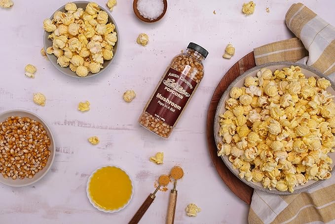 Amish Country Popcorn | 14 oz Bottle | Mushroom Popcorn Kernels | Old Fashioned, Non-GMO and Gluten