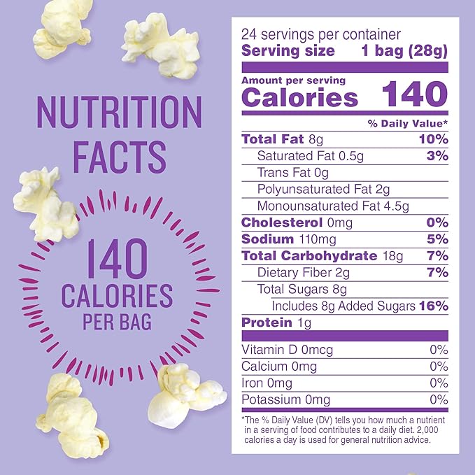 Angie's BOOMCHICKAPOP Sweet & Salty Kettle Corn Popcorn, Lunchbox Snack, 1 oz. Individual Bag (Pack