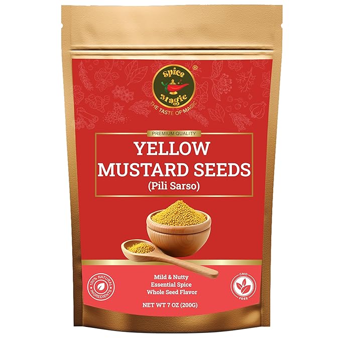 Spice Magic Yellow Mustard Seeds ??Whole | Bold, Earthy Flavor for Pickles, Curries & Spice Blends