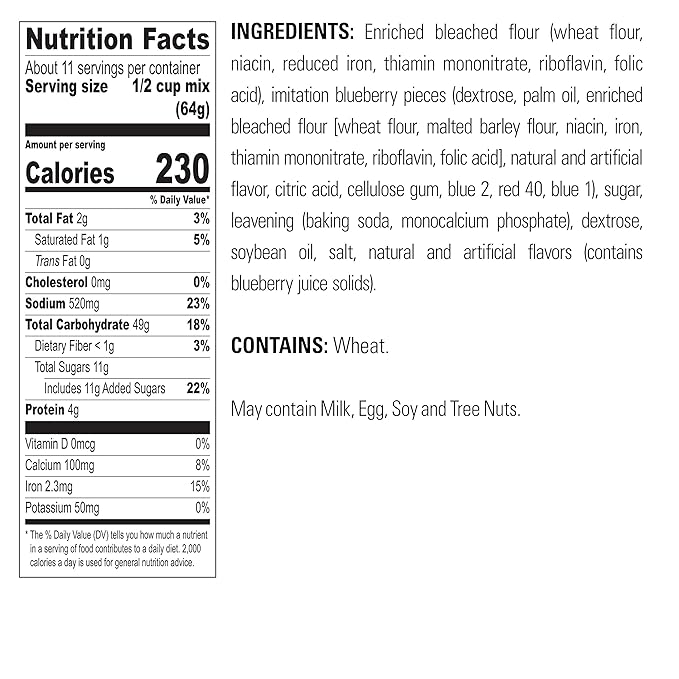 Krusteaz Light & Fluffy Complete Pancake Mix, Blueberry 25.2 Ounce (Pack of 2)