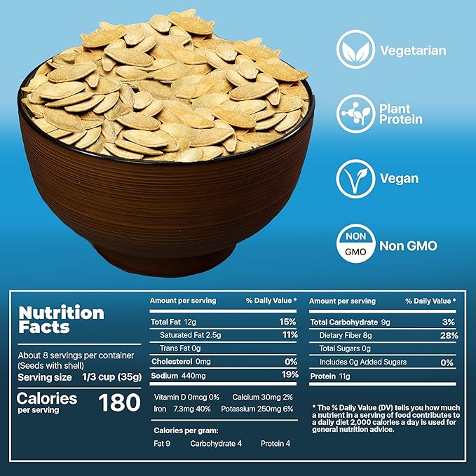 PREMIUM ORCHARD Flavored Pumpkin Seeds Oven Roasted | Salt and Vinegar| High Protein Snacks for