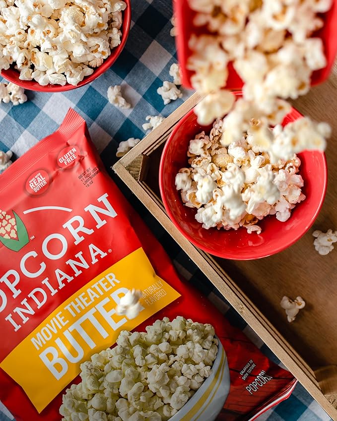 Popcorn Indiana Movie Theater Butter Popcorn (3 oz Bags ??6 Pack) Pre-Popped Popcorn Made with Real