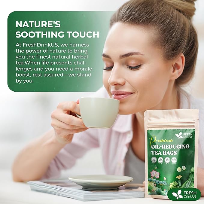 FreshDrinkUS, Oil-Reducing Herbal Tea ??40 Tea Bags | Blend of Winter Melon, Lotus Leaf, Ginger