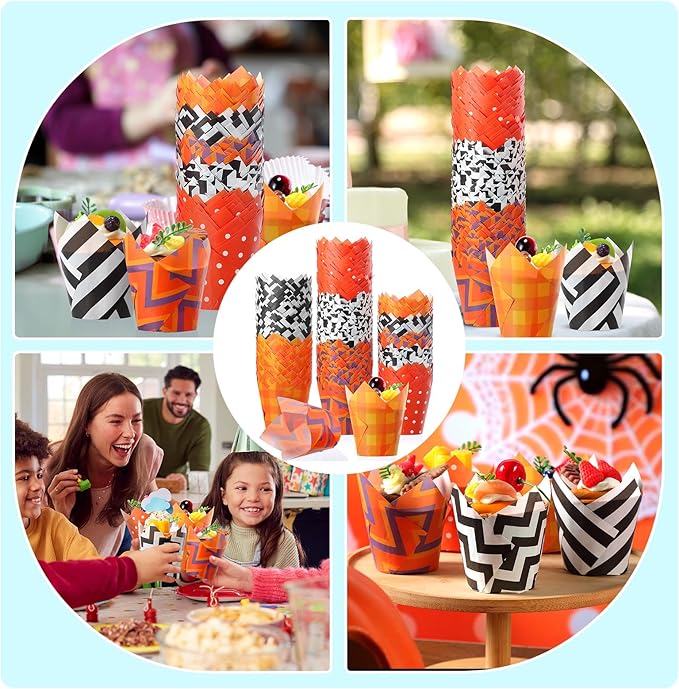 500 Counts Halloween Tulip Cupcake Liners Baking Paper Cups Wrappers Birthday Party Muffin Cupcake