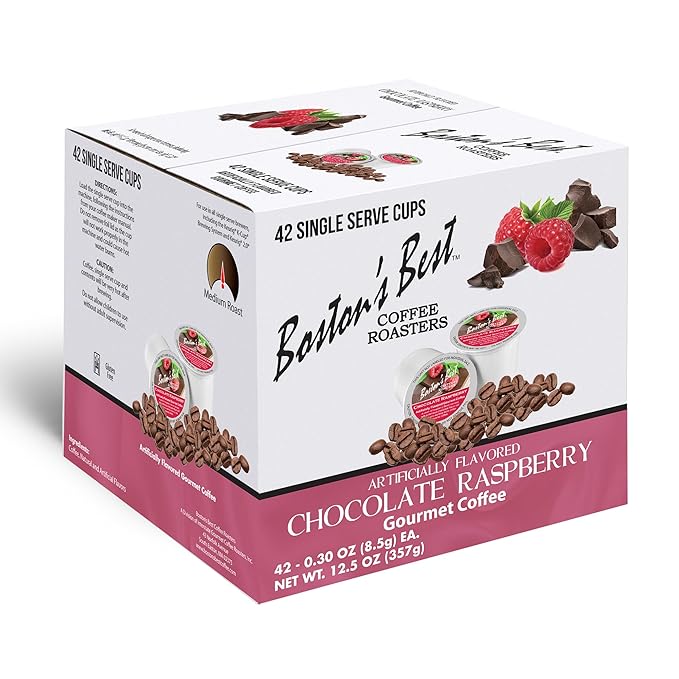 Boston’s Best - Chocolate Raspberry Flavored Coffee Medium Roast Gourmet, Compatible with Keurig