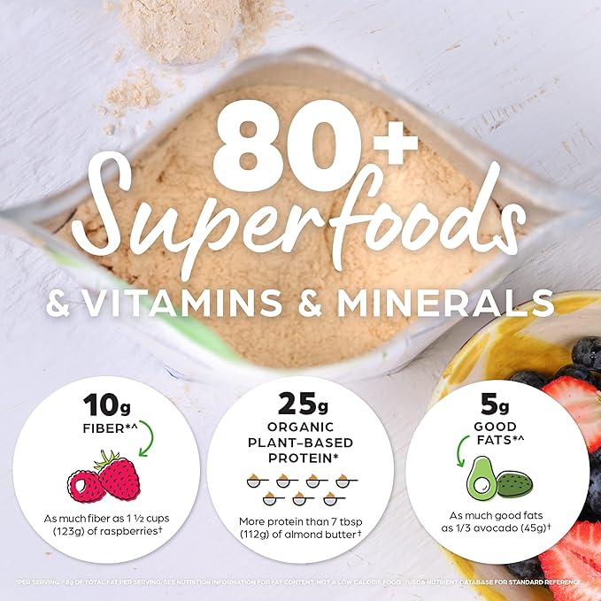 Orgain Perfect Meal, Organic, Vegan Meal Replacement Protein Powder, Vanilla - 25g Plant Based