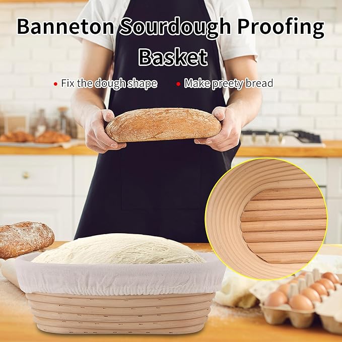 9.8 Inch Banneton Bread Proofing Basket Oval Sourdough Bread Basket Handmade Natural Brown Rattan
