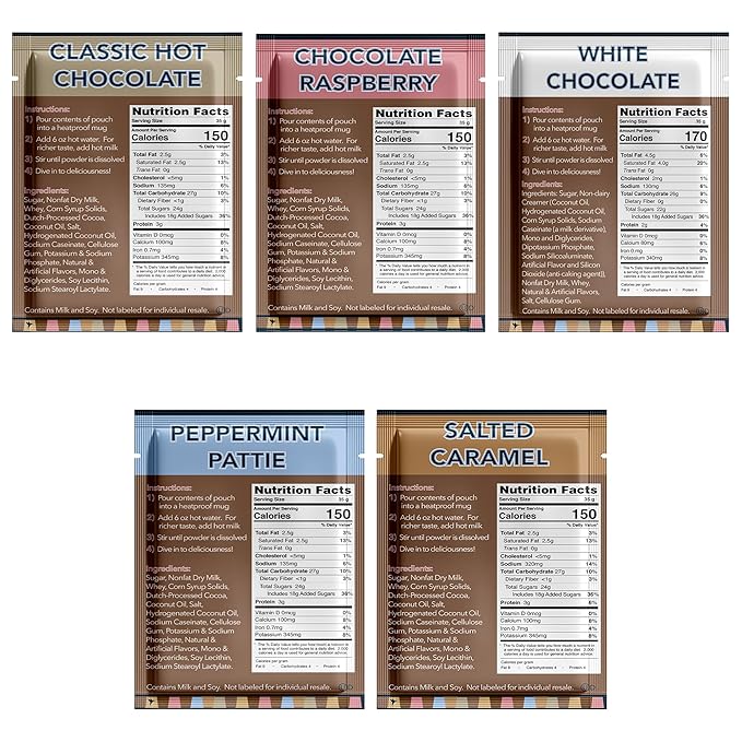 Double Donut Flavored Hot Chocolate Packets Variety Pack, 9 Count Includes Classic, Chocolate