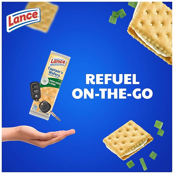 Lance Sandwich Crackers, Captain's Wafers Cream Cheese and Chives, 20 Packs, 6 Sandwiches Each
