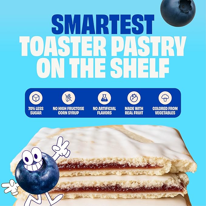 Smart Tart Toaster Pastries Wild Blueberry - Low Sugar Snacks, Healthy Breakfast Pastry, On the Go