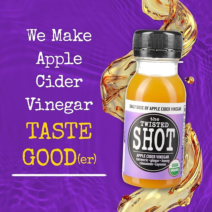 The Twisted Shot | Organic Apple Cider Vinegar Wellness Shots with Ginger, Turmeric, Honey