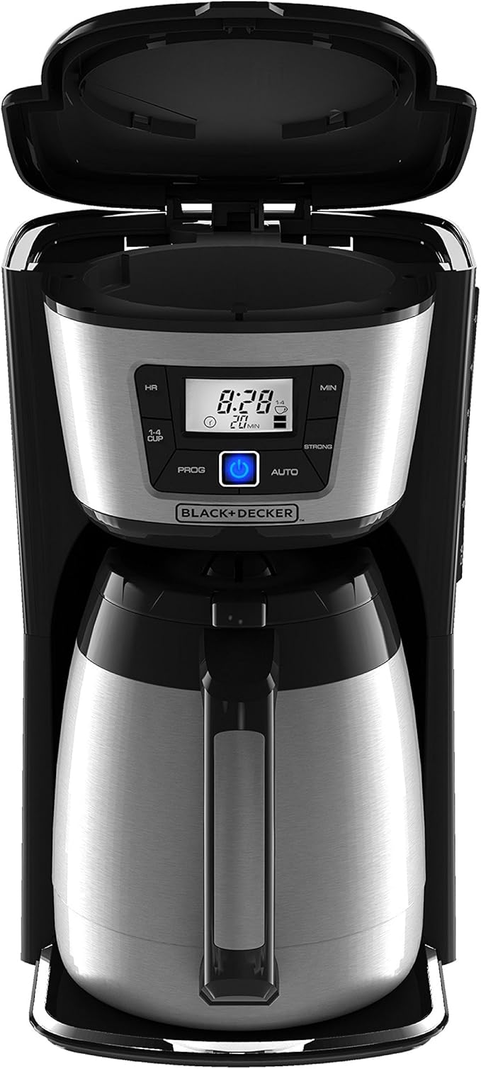 BLACK+DECKER 12-Cup Thermal Coffee Maker, Keep Coffee Hot with Insulated Stainless Steel Carafe