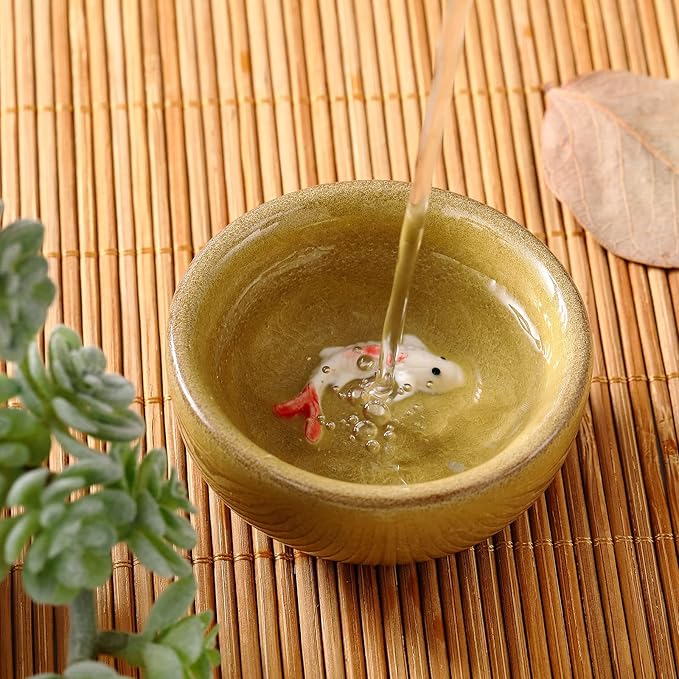 Skyley 6 Pieces Korean Soju Shot Glasses Sets Porcelain Cups Korean Ceramic Cups Tea Accessories