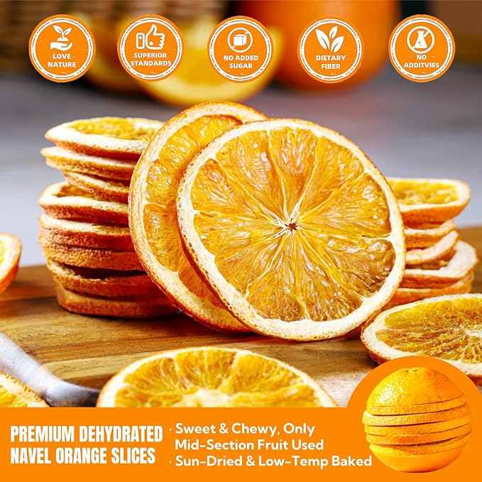 Premium Dried Orange Slices 8.8oz/250g,Dehydrated Orange Slices NO Addtives,Dried Oranges No Sugar