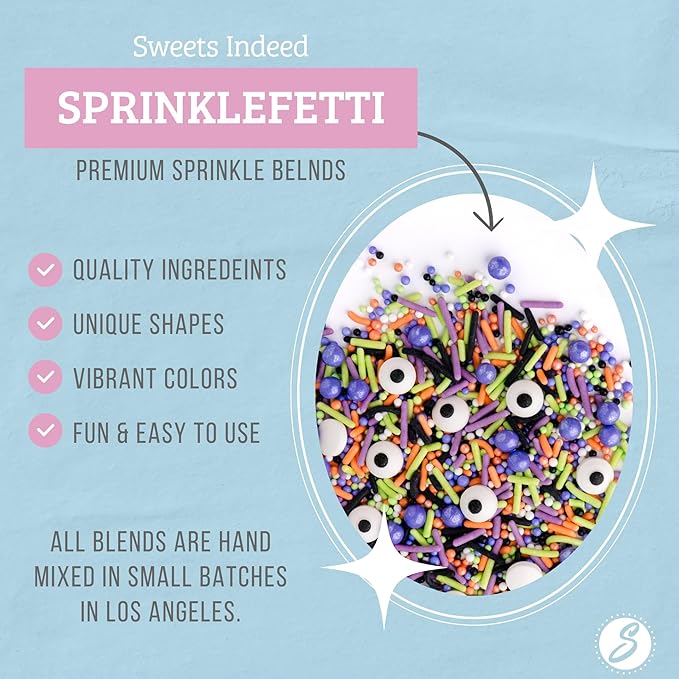 Sweets Indeed Sprinklefetti Monster Mash Sprinkles ??4 oz Jar | Halloween Sprinkle Mix with Candy