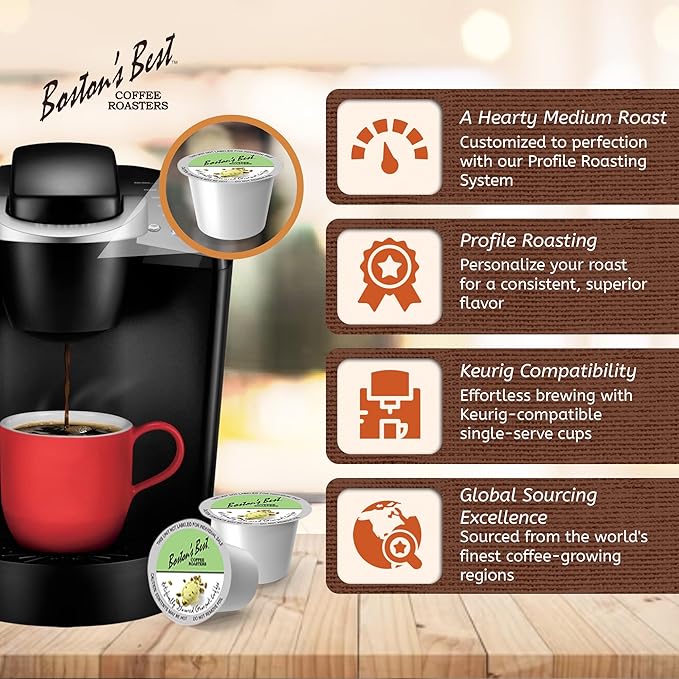 Boston’s Best - Pistachio Ice Cream Flavored Coffee Blend, Dessert Gourmet, Compatible with Keurig