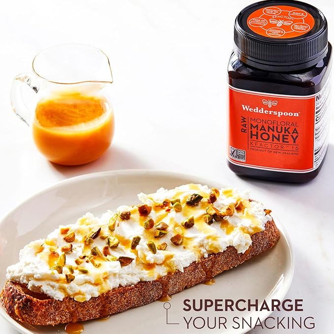 Wedderspoon Raw Premium Manuka Honey, KFactor 16, 35.2 Oz, Unpasteurized, Genuine New Zealand