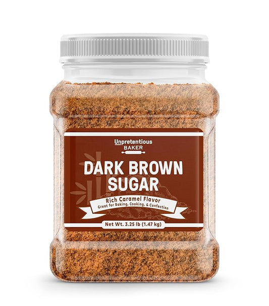 Unpretentious Dark Brown Sugar, Great for Baking, Rich Caramel Flavor, Sweetener (3.25 Pound)