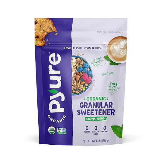 Pyure Organic Stevia Blend | Granulated Sugar Substitute with Zero Calories & Carbs | Keto
