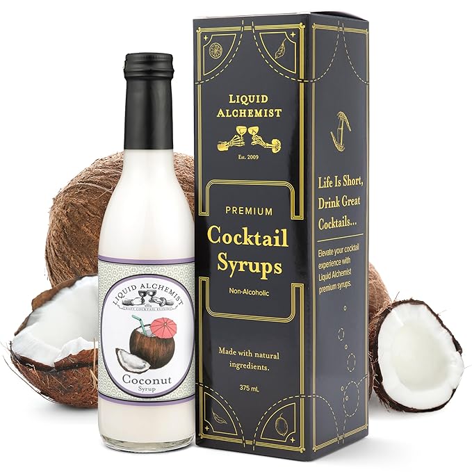 Liquid Alchemist Coconut Syrup for Drinks - Real Ingredients Make our Cream of Coconut Syrup a