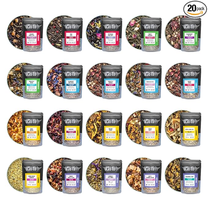 Tiesta Tea - Discovery Sampler Dry Flight Set, Loose Leaf, High to No Caffeine, Hot & Iced Up to