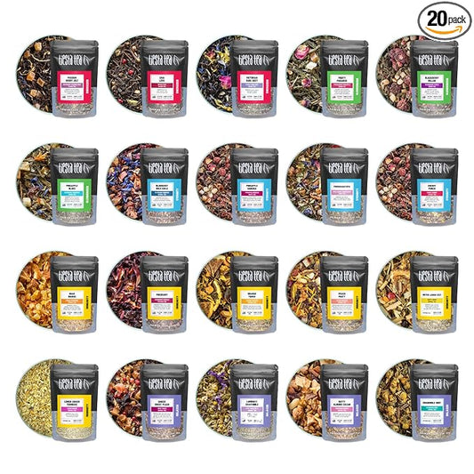 Tiesta Tea - Discovery Sampler Dry Flight Set, Loose Leaf, High to No Caffeine, Hot & Iced Up to
