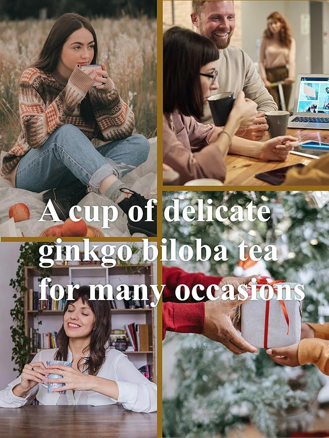 GLDNT Organic Ginkgo Biloba Tea, Dried Ginkgo Biloba Leaves, Mild & Smooth Flavor, Caffeine Free