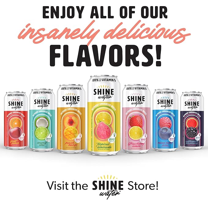 ShineWater Vitamin D Hydration Electrolyte Drink - Flavored water with electrolytes, Sugar-Free