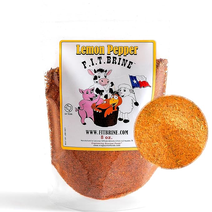 FIT Brine - Lemon Pepper, 8oz | Premium Meat Tenderizer & Seasoning | Infuses Fresh, Authentic